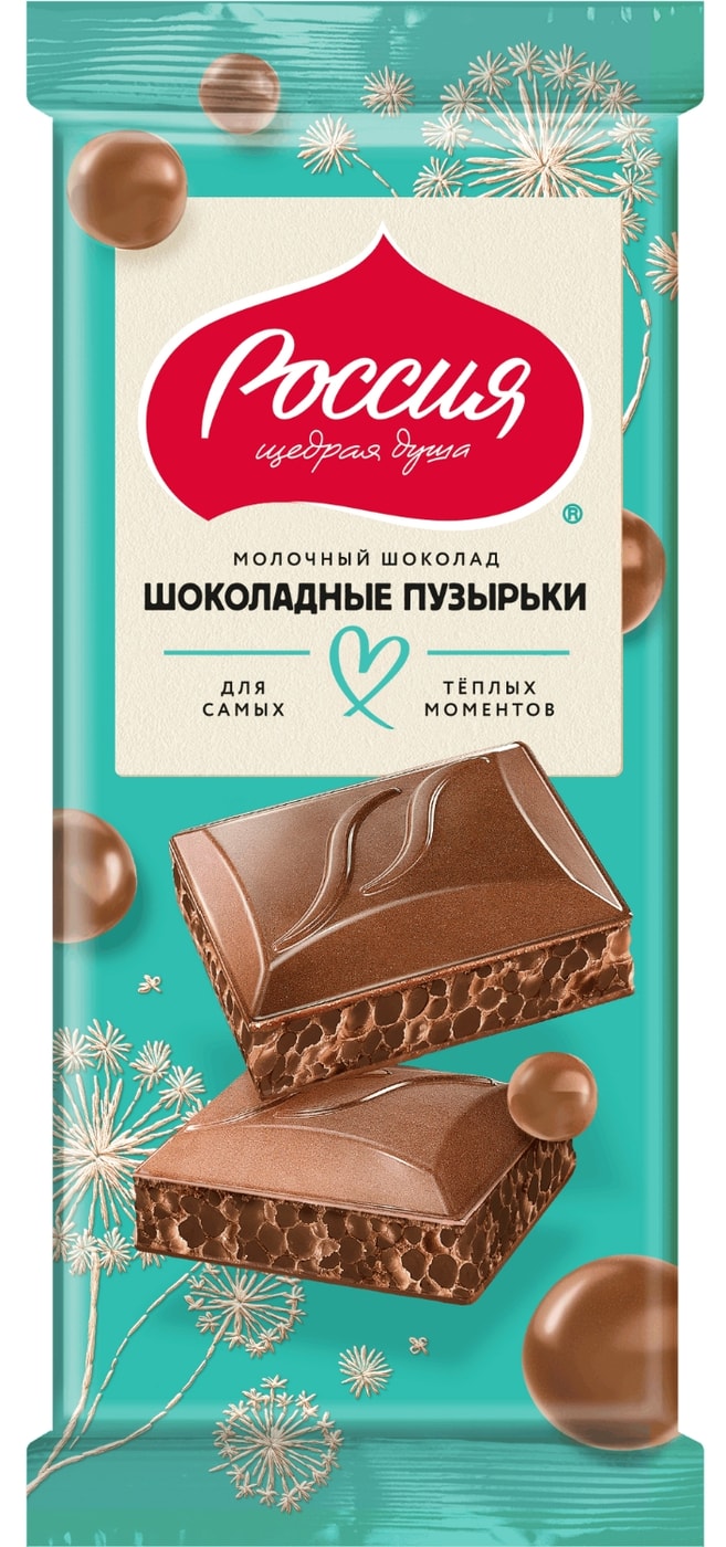 Изображение товара Шоколад Россия - щедрая душа! молочный пористый 70г
