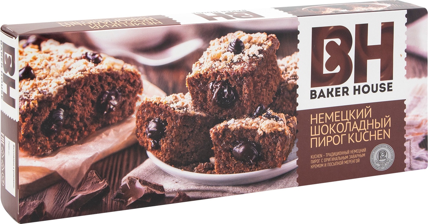 Изображение товара Пирог Baker House Kuсhen Немецкий шоколадный 8шт 350г