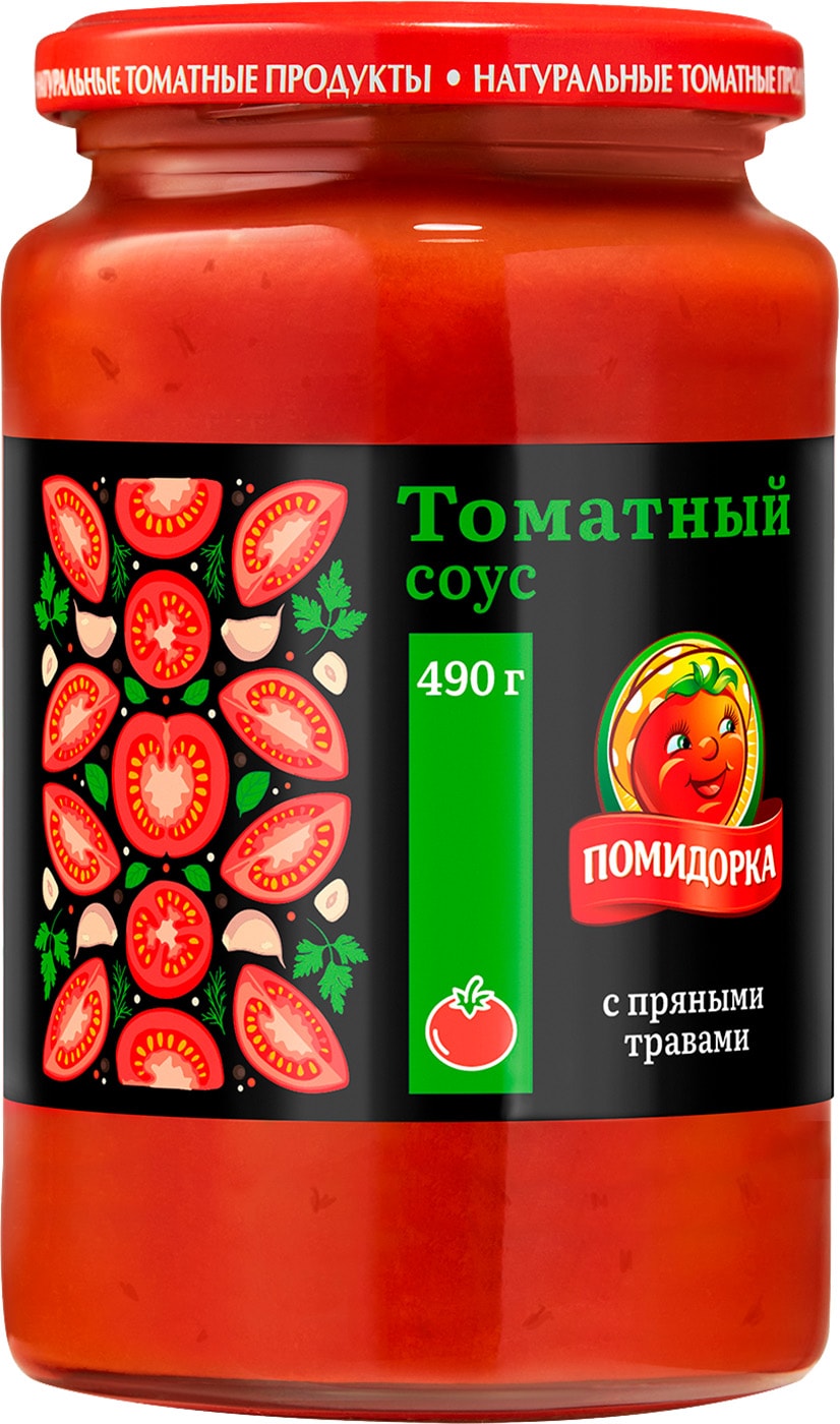 Изображение товара Соус Помидорка Томатный с пряными травами 490г
