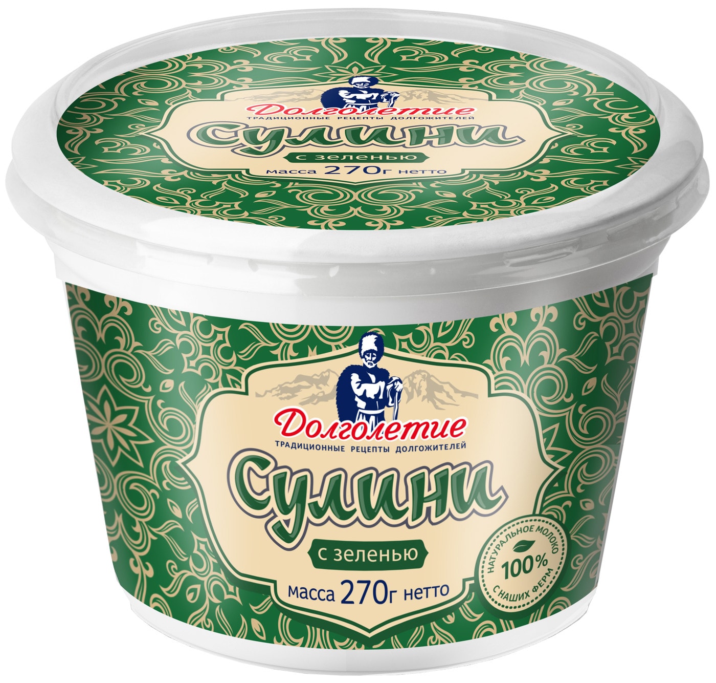 Изображение товара Соус Долголетие Сулини с зеленью 8% 270г натуральный соус на основе молока и зелени
