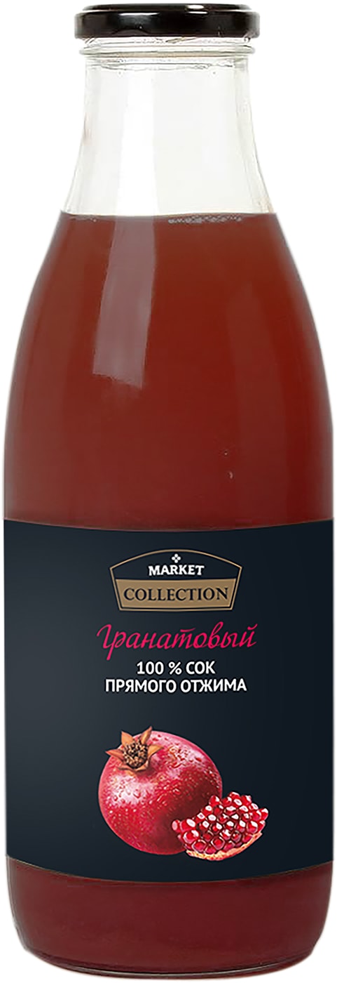 Изображение товара Натуральный гранатовый сок Market Collection 1л прямого отжима без добавок