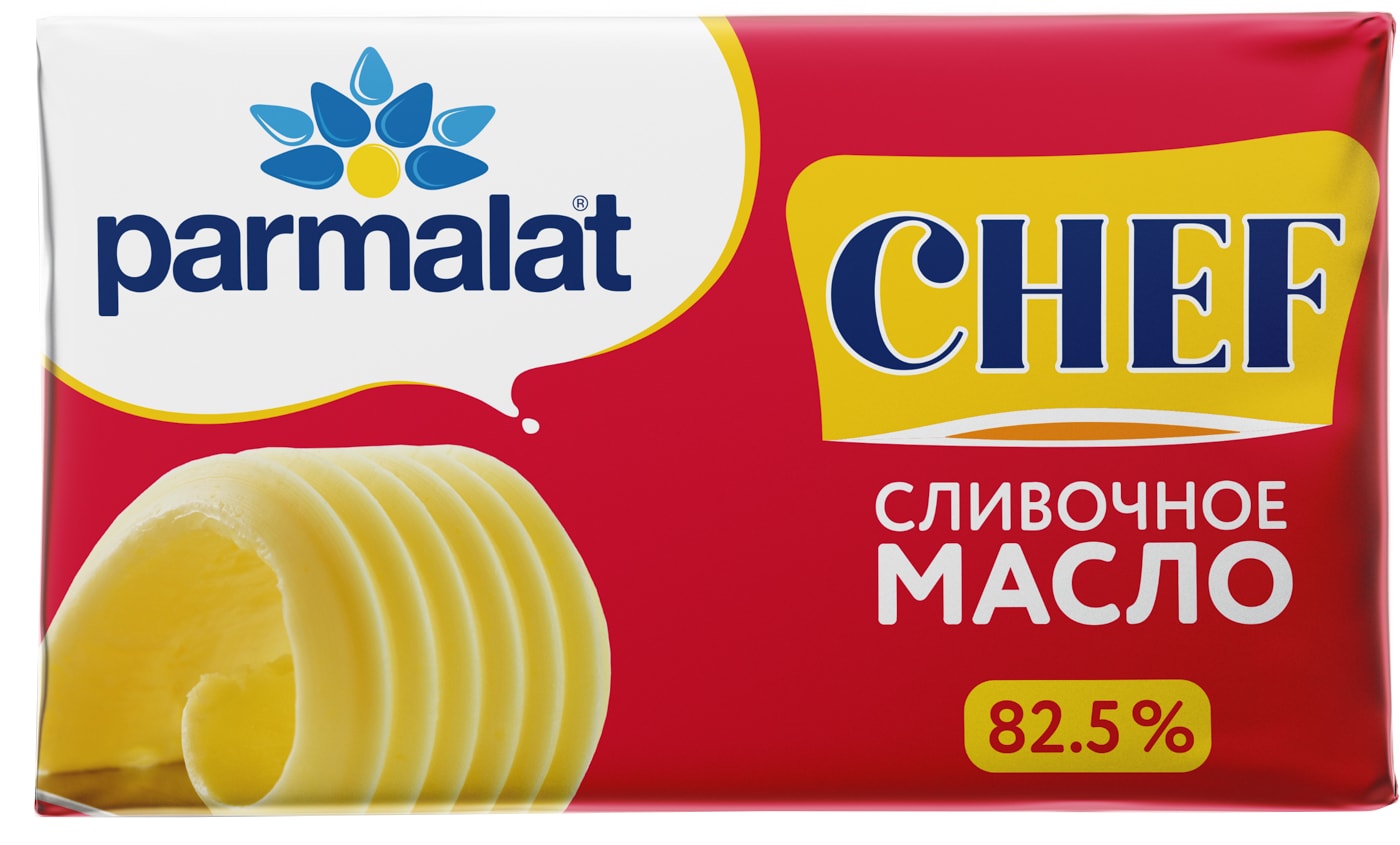 Изображение товара Масло сладко-сливочное несоленое Parmalat Chef 82.5% 180г