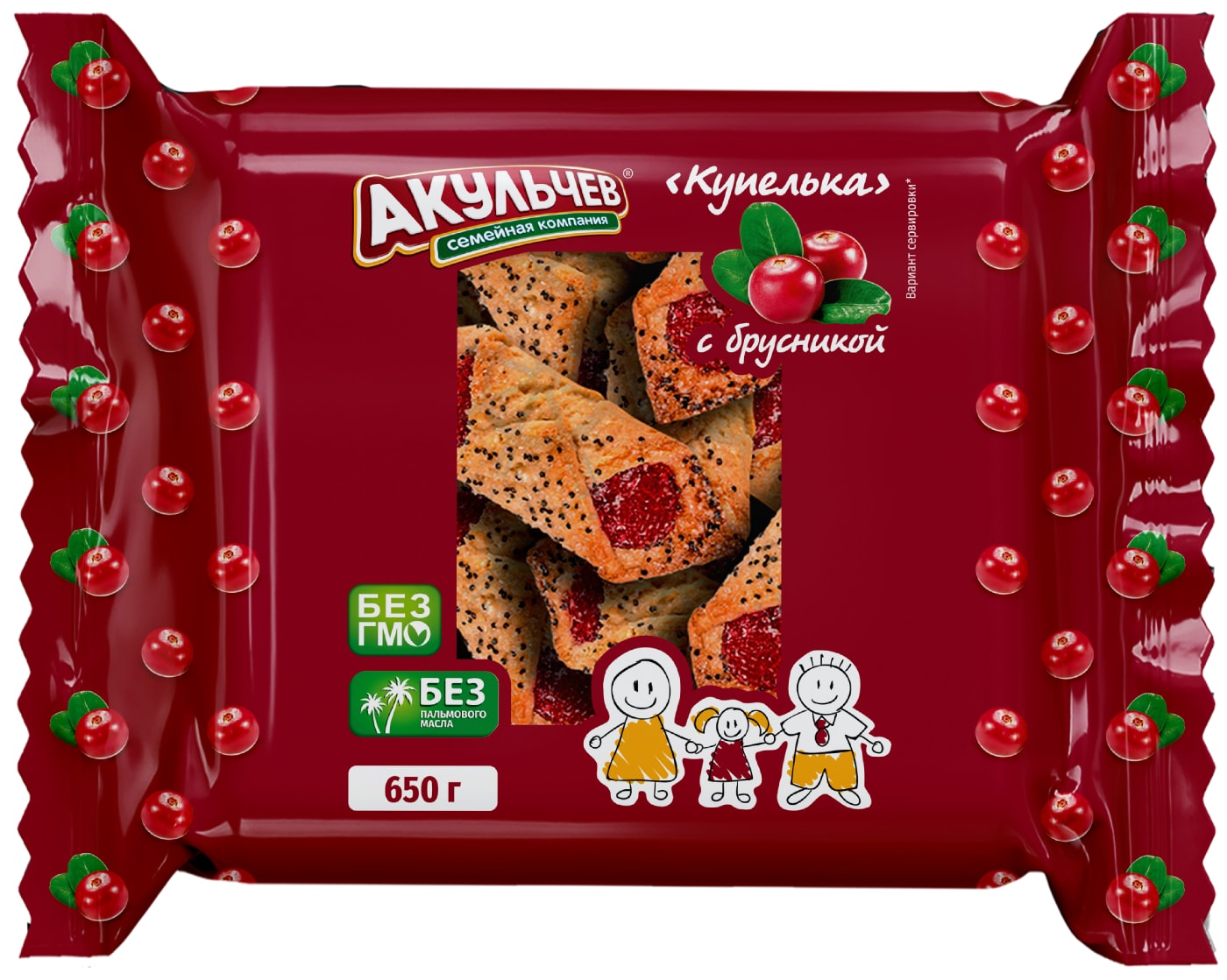 Изображение товара Купелька Акульчев с брусникой 650 г - вкусный десерт