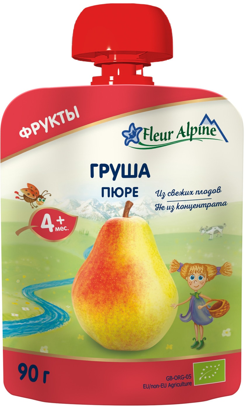Изображение товара Пюре Fleur Alpine Organic Груша 90г для детей от 4 месяцев натуральное питание
