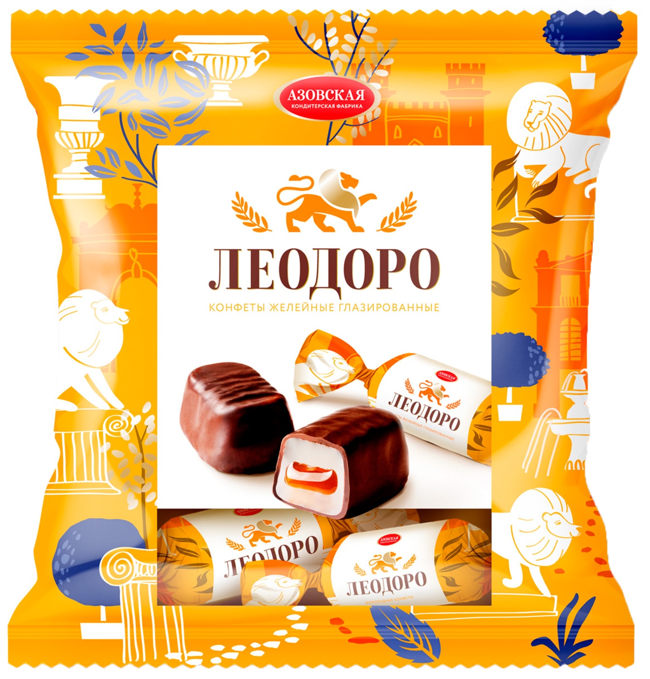 Изображение товара Конфеты Азовская КФ желейные глазированные Леодоро 250г