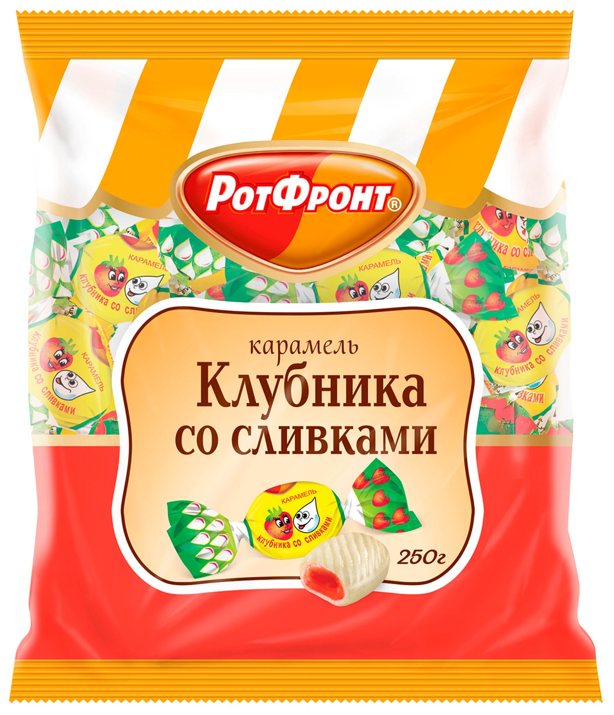Изображение товара Карамель Рот Фронт Клубника со сливками 250г