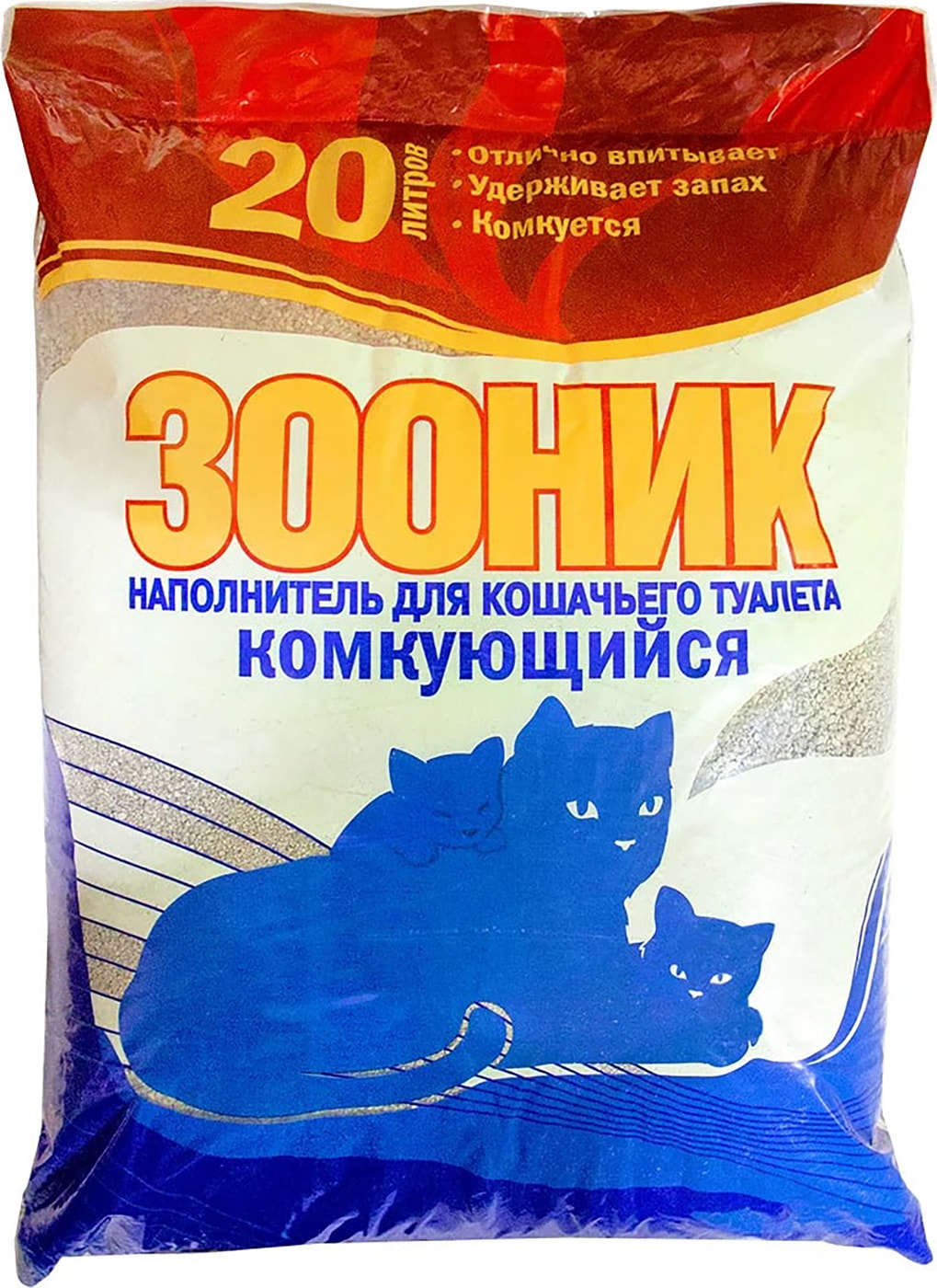 Изображение товара Наполнитель для кошачьего туалета Зооник комкующийся 20л