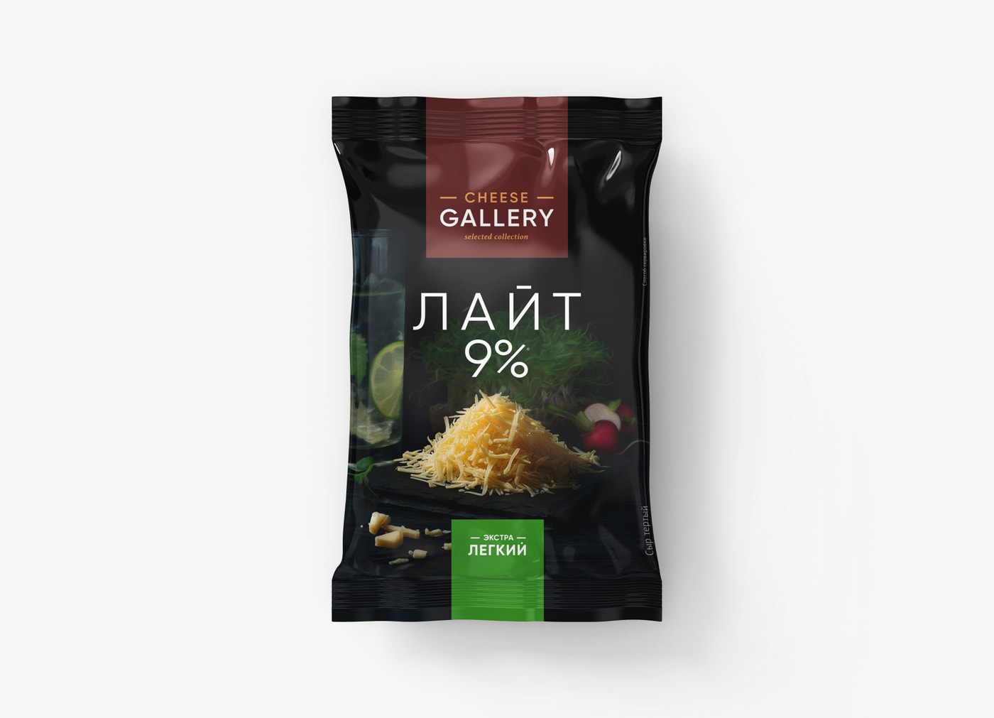 Изображение товара Сыр фасованный Лайт, 20%, тёртый, "Cheese Gallery"