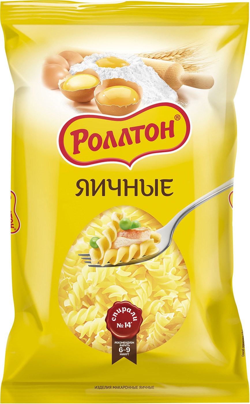 Изображение товара Макароны Роллтон Спирали яичные №14 400 г быстрое и вкусное блюдо