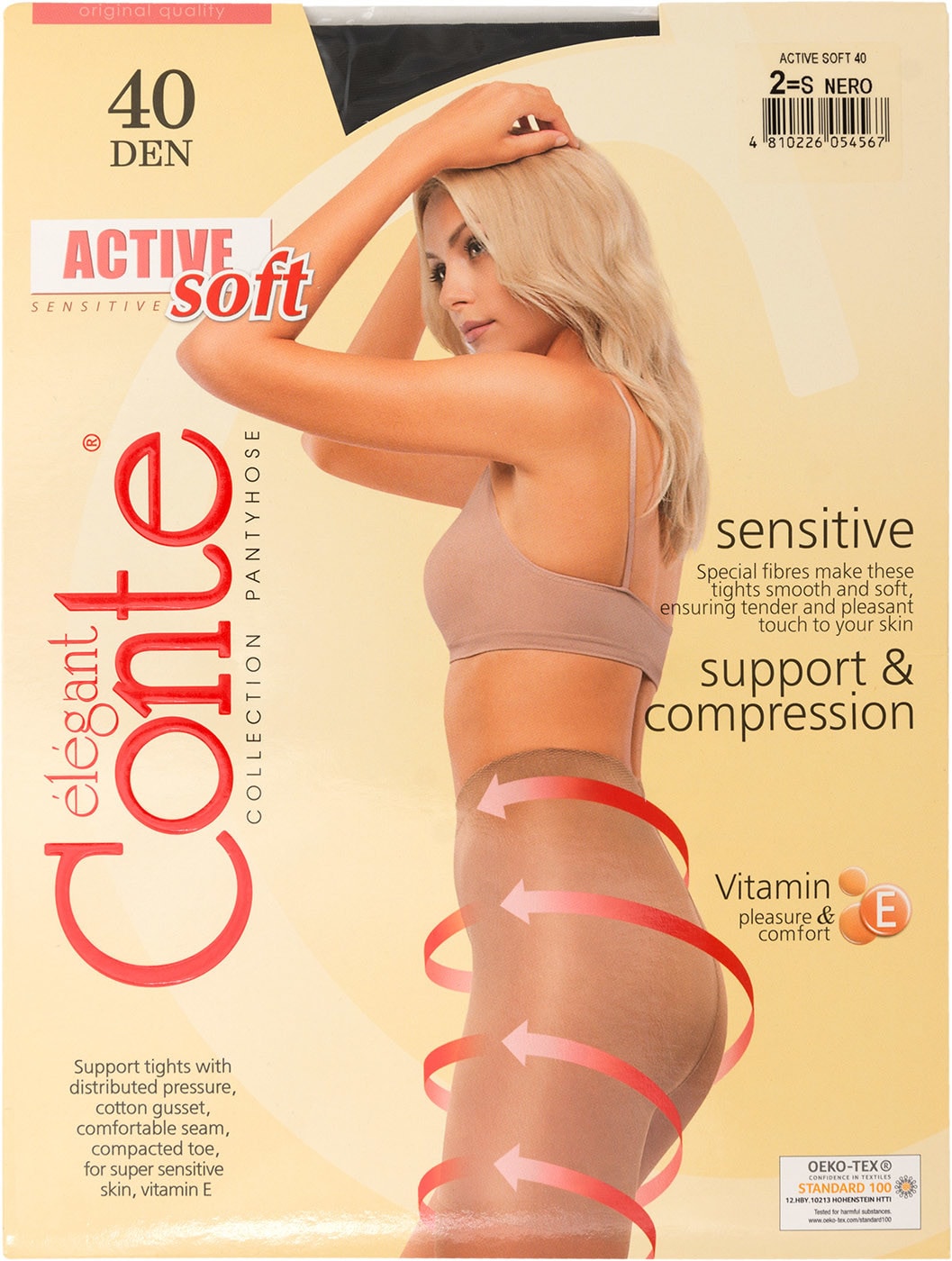 Изображение товара Conte Elegant Active Soft 40 Nero - черные колготки, размер 2