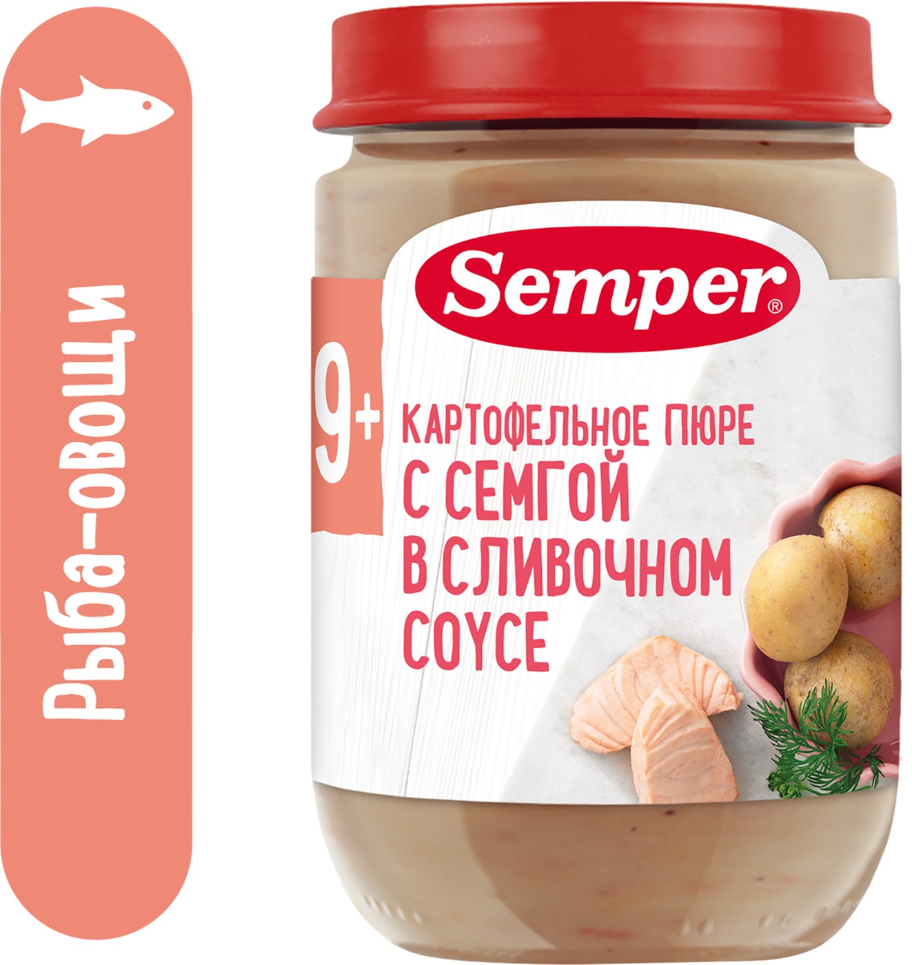 Изображение товара Пюре Semper Картофельное с семгой в сливочном соусе с 9 месяцев 190г