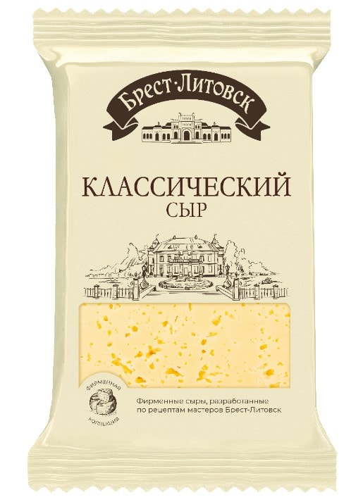 Изображение товара Сыр Брест-Литовск Классический полутвердый 45% 200г Изображение товара Сыр Брест-Литовск Классический полутвердый 45% 200г