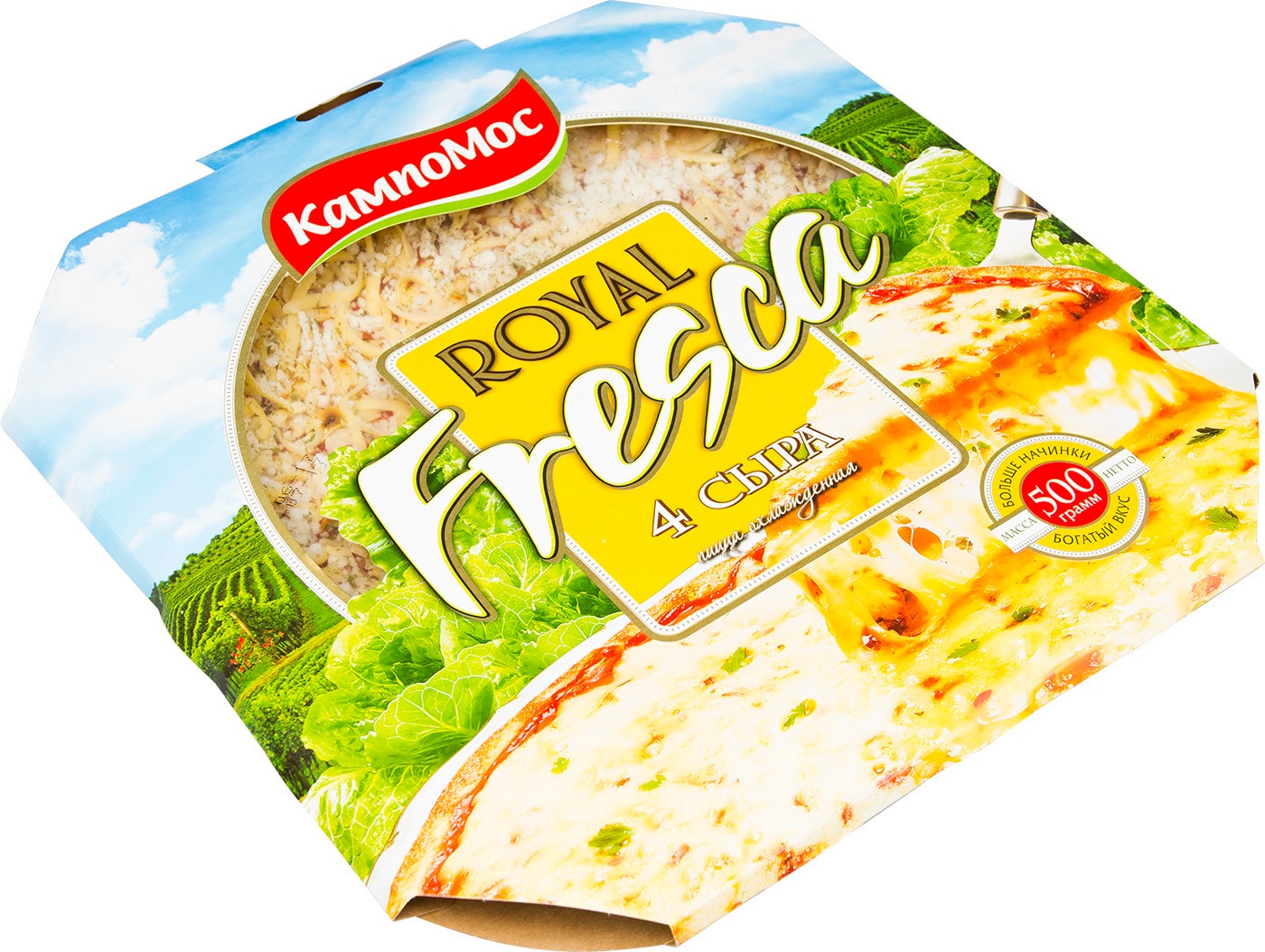 Пицца КампоМос Fresca 4 сыра 500г - купить с доставкой в Vprok.ru ...