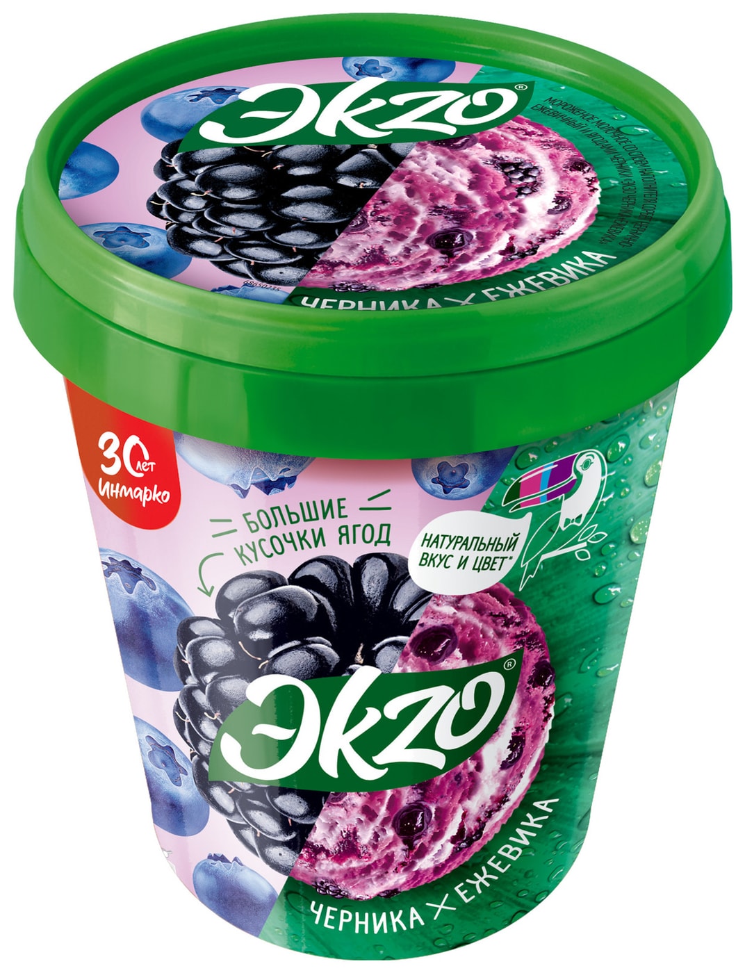 Изображение товара Мороженое Эkzo Черника-Ежевика 2.5% 520г
