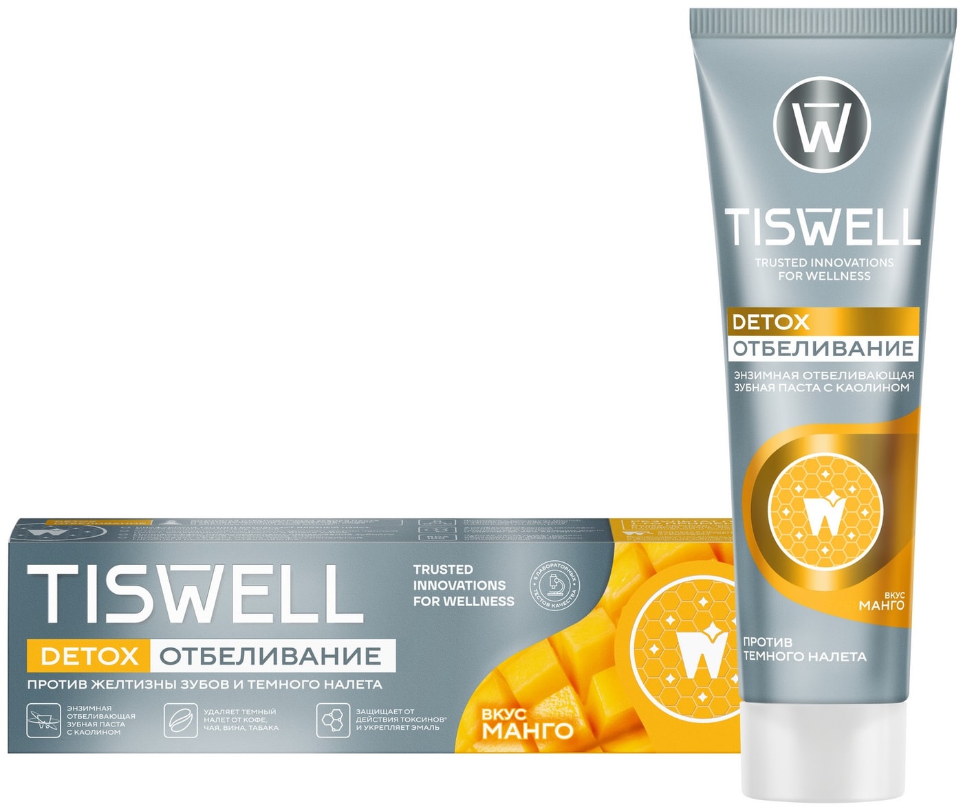 Изображение товара Zубная паста Tiswell Энзимная манго с каолином отбеливающая 110г