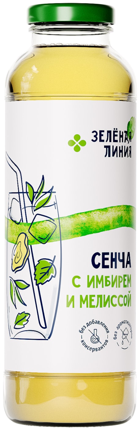 Изображение товара Напиток Зеленая линия Сенча с имбирем и мелиссой 400мл