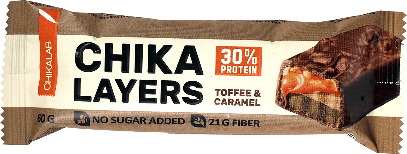 Изображение товара Батончик  без сахара Chikalab layers  Соленая карамель и арахис 60Г