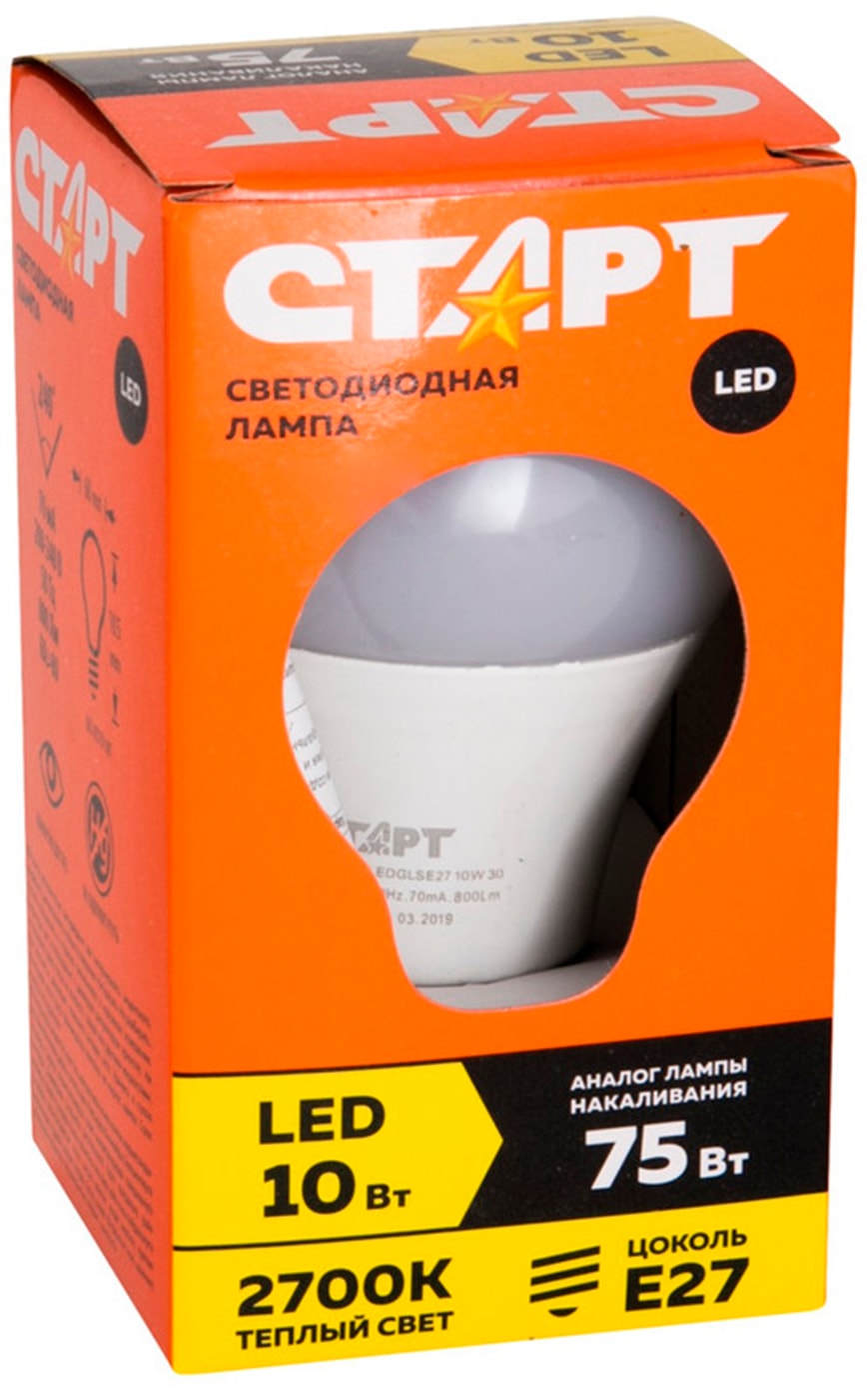 Изображение товара Лампа светодиодная Старт Eco LED GLS E27 10W