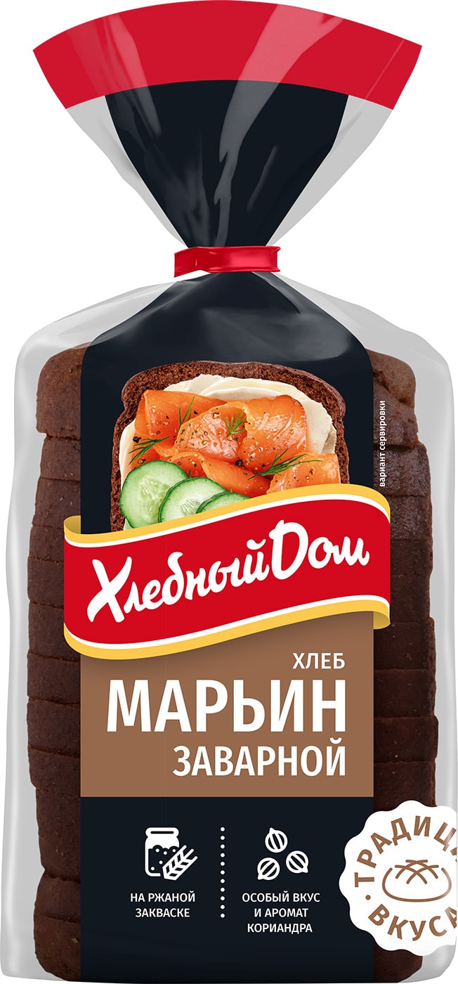Изображение товара Хлеб Хлебный Дом Марьин заварной 350г Формовой нарезной свежий