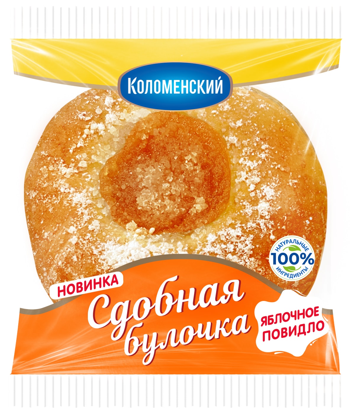 Изображение товара Булочка Коломенский сдобная с яблочной начинкой 60г