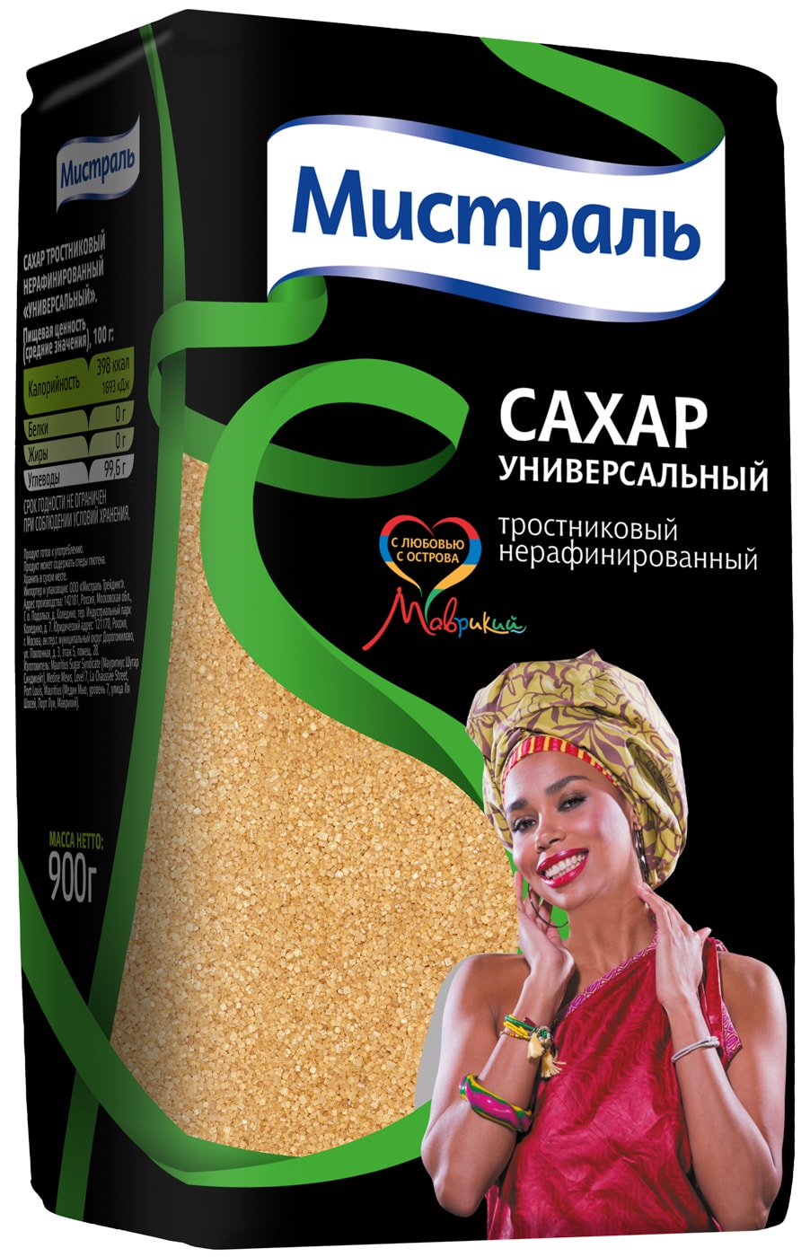 Изображение товара Сахар тростниковый нерафинированный Мистраль 900 г натуральный коричневый