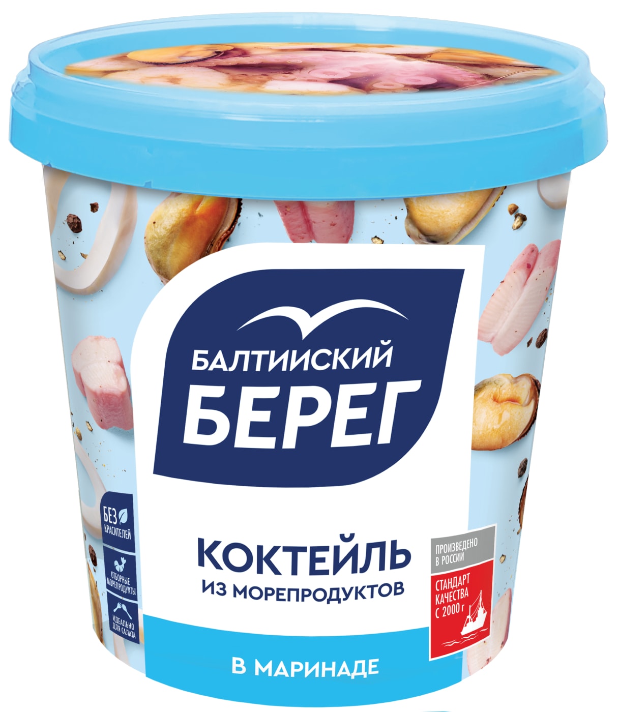 Изображение товара Коктейль из морепродуктов Балтийский Берег в маринаде 390г