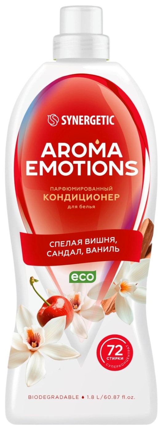 Изображение товара Кондиционер для белья Synergetic Aroma Emotions Спелая вишня-Сандал-Ваниль 1.8л