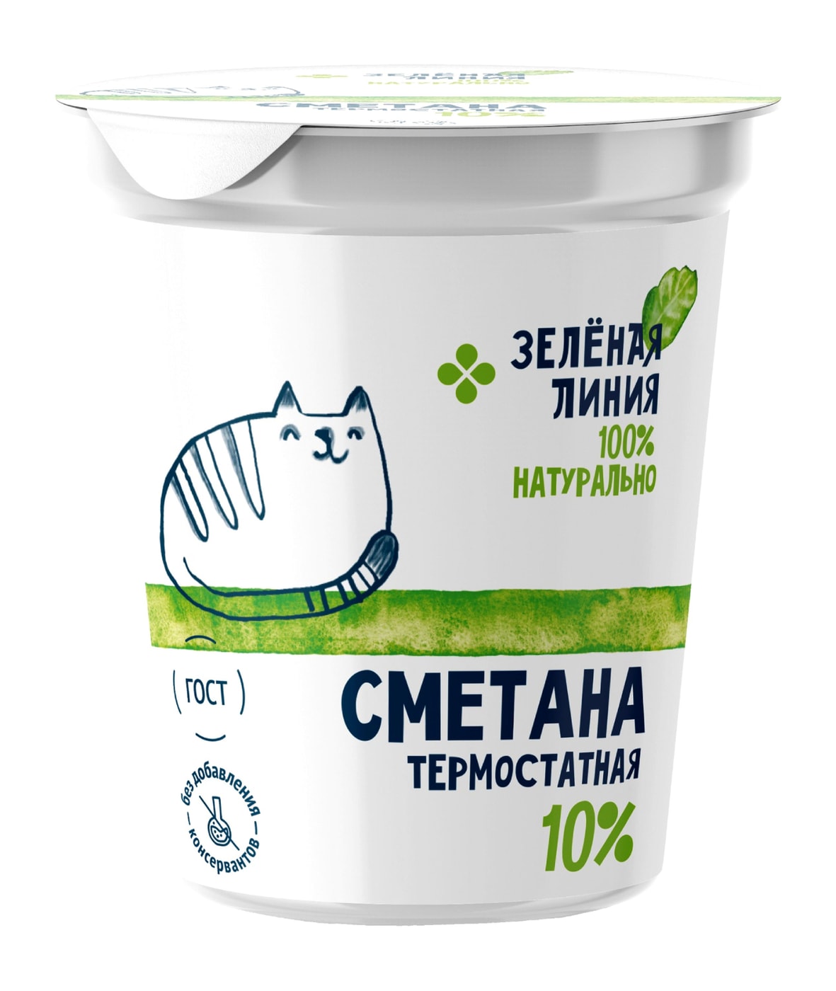 Изображение товара Сметана термостатная Зеленая Линия 10 300 г
