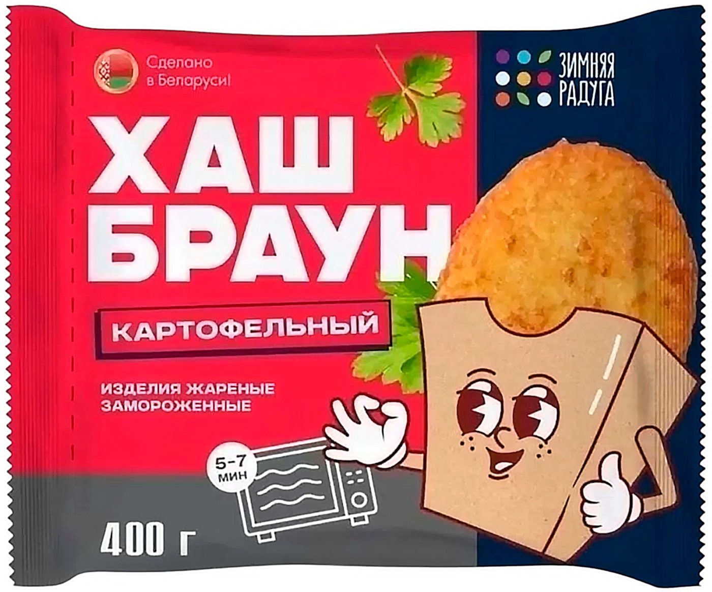Изображение товара Хашбраун Зимняя Радуга картофельный жареный замороженный 400г Изображение товара Хашбраун Зимняя Радуга картофельный жареный замороженный 400г