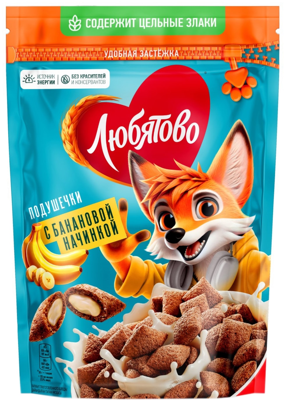 Изображение товара Подушечки Любятово с банановой начинкой 220г