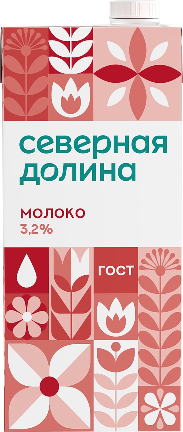 Изображение товара Молоко Северная Долина 3.2% 950 мл ультрапастеризованное