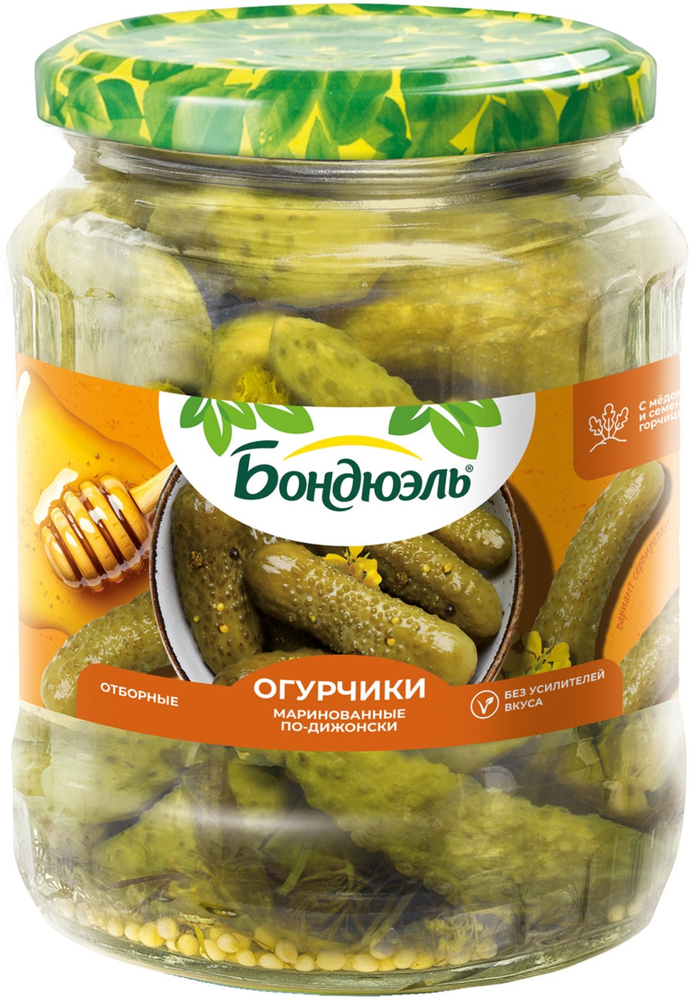 Изображение товара Огурцы Bonduelle По-дижонски с медом и семенами горчицы 720мл