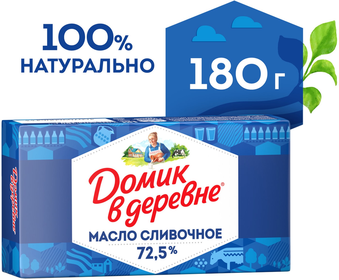 Изображение товара Масло сливочное Домик в деревне Крестьянское 72.5% 180г