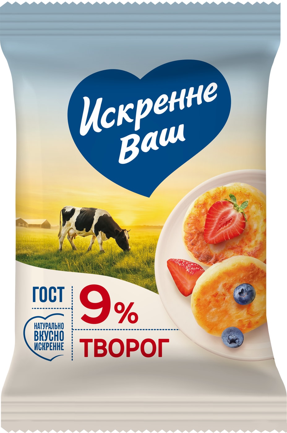 Изображение товара Творог Искренне Ваш 9% 180г - натуральный белковый продукт для здорового питания Изображение товара Творог Искренне Ваш 9% 180г - натуральный белковый продукт для здорового питания