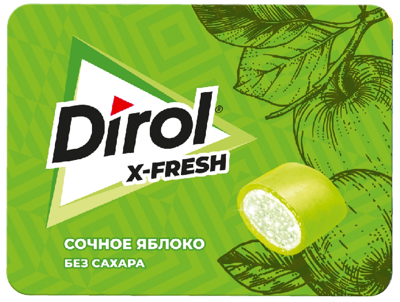 Изображение товара Жевательная резинка Dirol X-Fresh Сочное яблоко 16г Изображение товара Жевательная резинка Dirol X-Fresh Сочное яблоко 16г