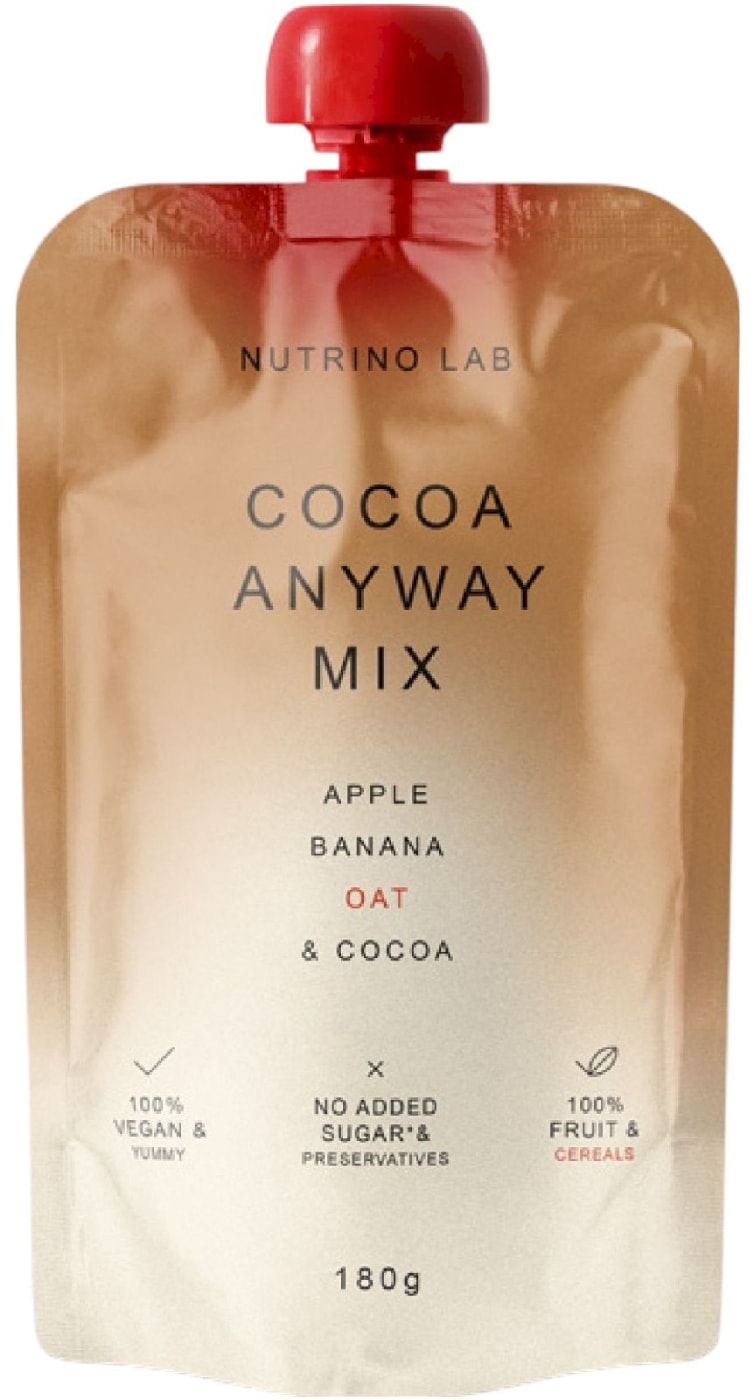 Изображение товара Пюре Nutrino Lab фруктово-злаковое Яблоко-Банан с добавлением овсянки и какао 180г