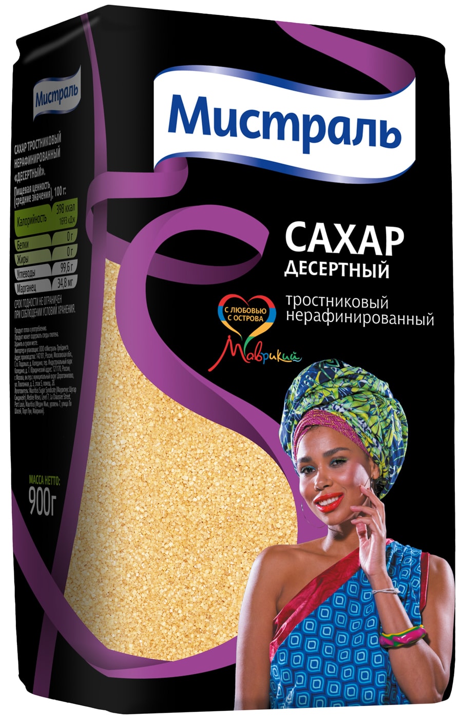Изображение товара Мистраль Десертный тростниковый нерафинированный сахар 900 г