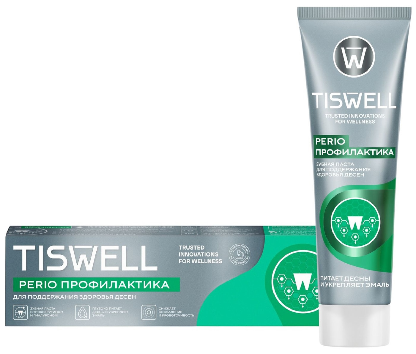 Изображение товара Зубная паста Tiswell с троксерутином и гиалуроном для поддержания здоровья десен 110г