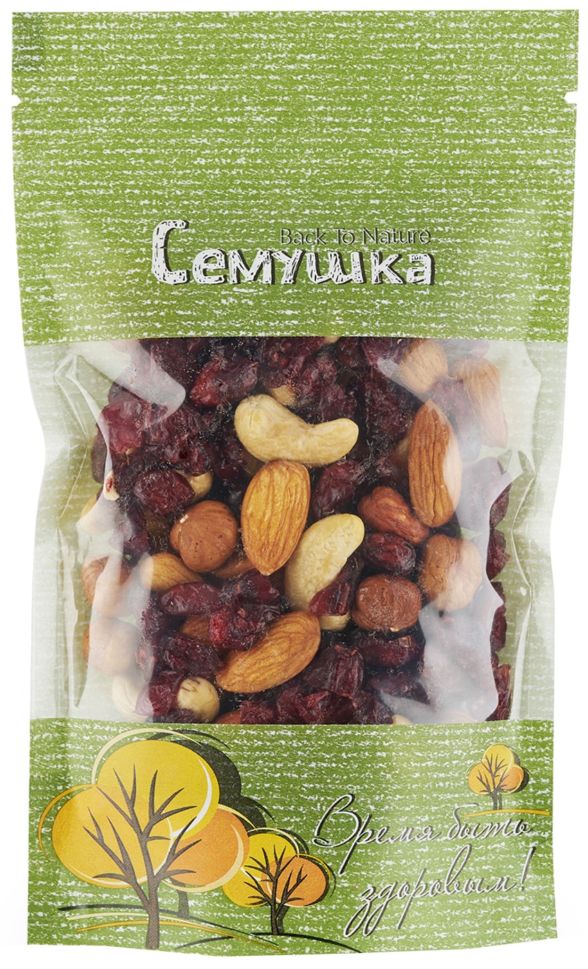Изображение товара Смесь орехов Семушка с клюквой 100г