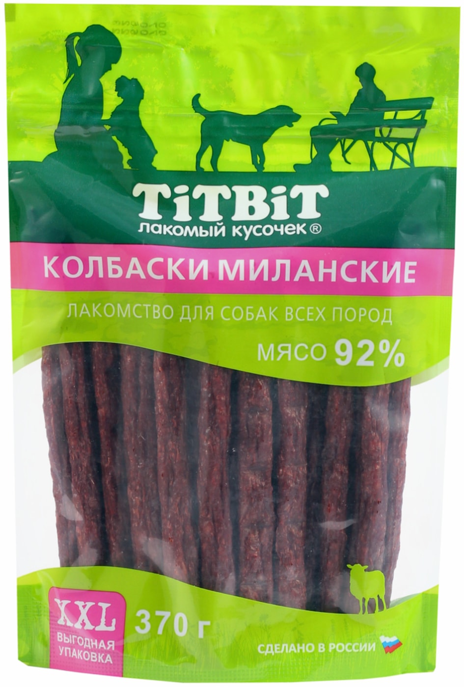 Изображение товара Лакомство для собак TiTBiT Колбаски Миланские 370г