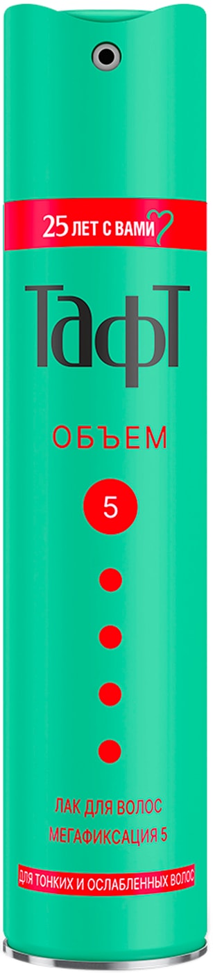 Изображение товара Лак для укладки волос Тафт Объем мегафиксация 225мл