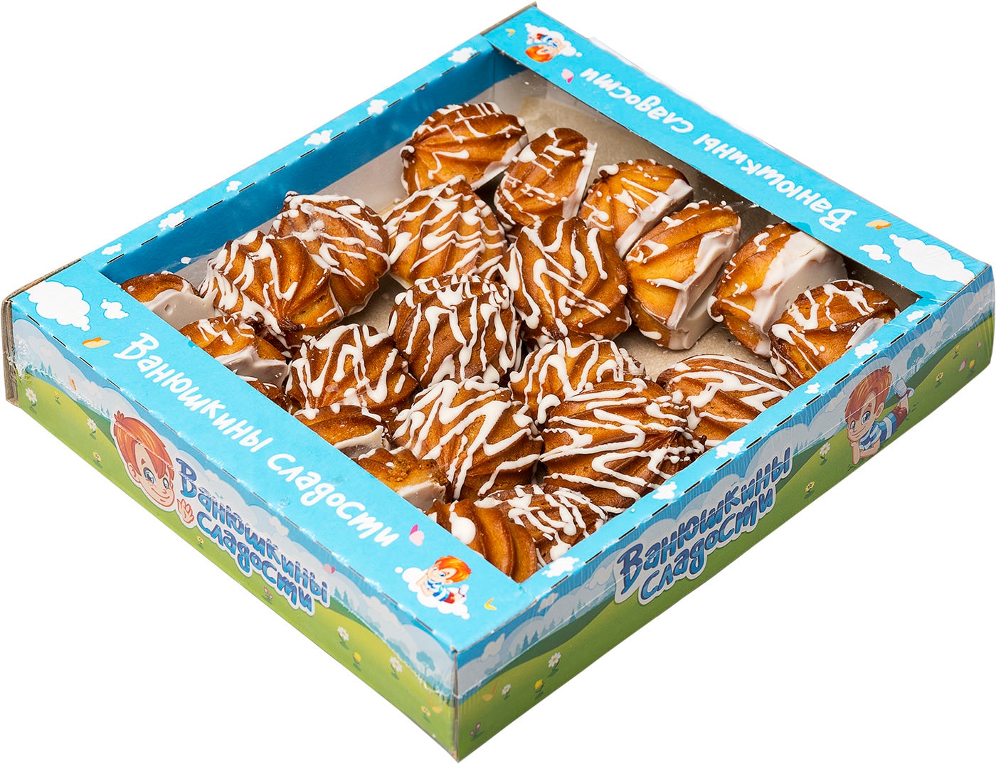 Изображение товара Печенье Ванюшкины Сладости Пышка-хвастунишка в белой глазури 270г