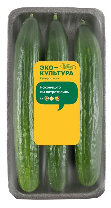 Изображение товара Свежие среднеплодные огурцы 600г упаковка Россия низкокалорийный овощ