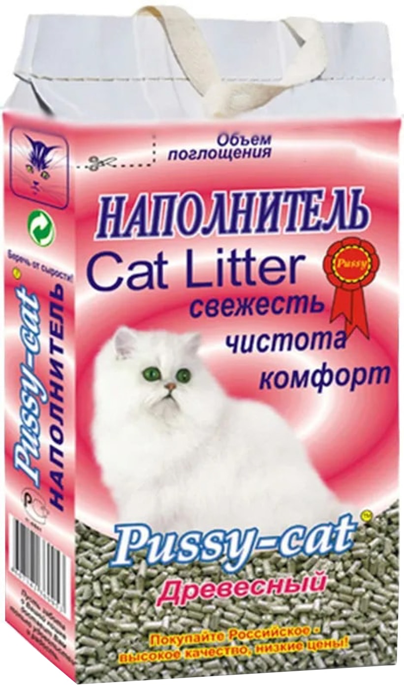 Изображение товара Наполнитель для кошачьего туалета Pussy-Cat древесный 4.5л