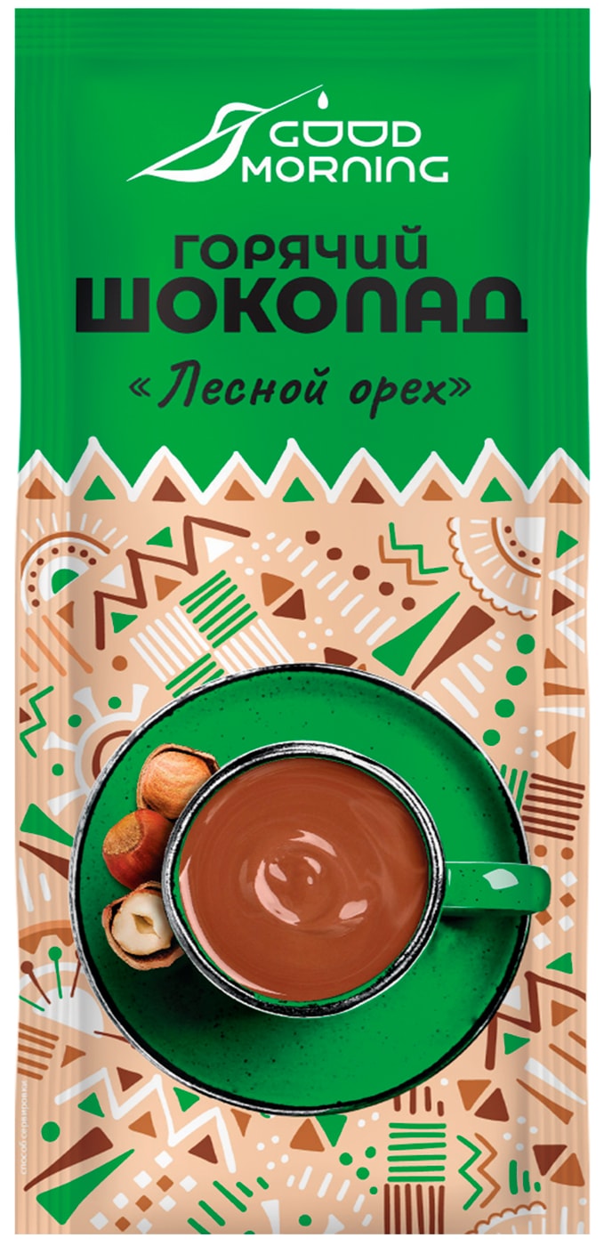 Изображение товара Какао-напиток Good morning растворимый Горячий шоколад Лесной орех 25г
