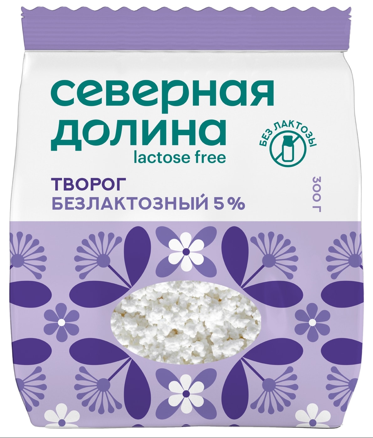Изображение товара Творог Северная Долина безлактозный 5% 300г
