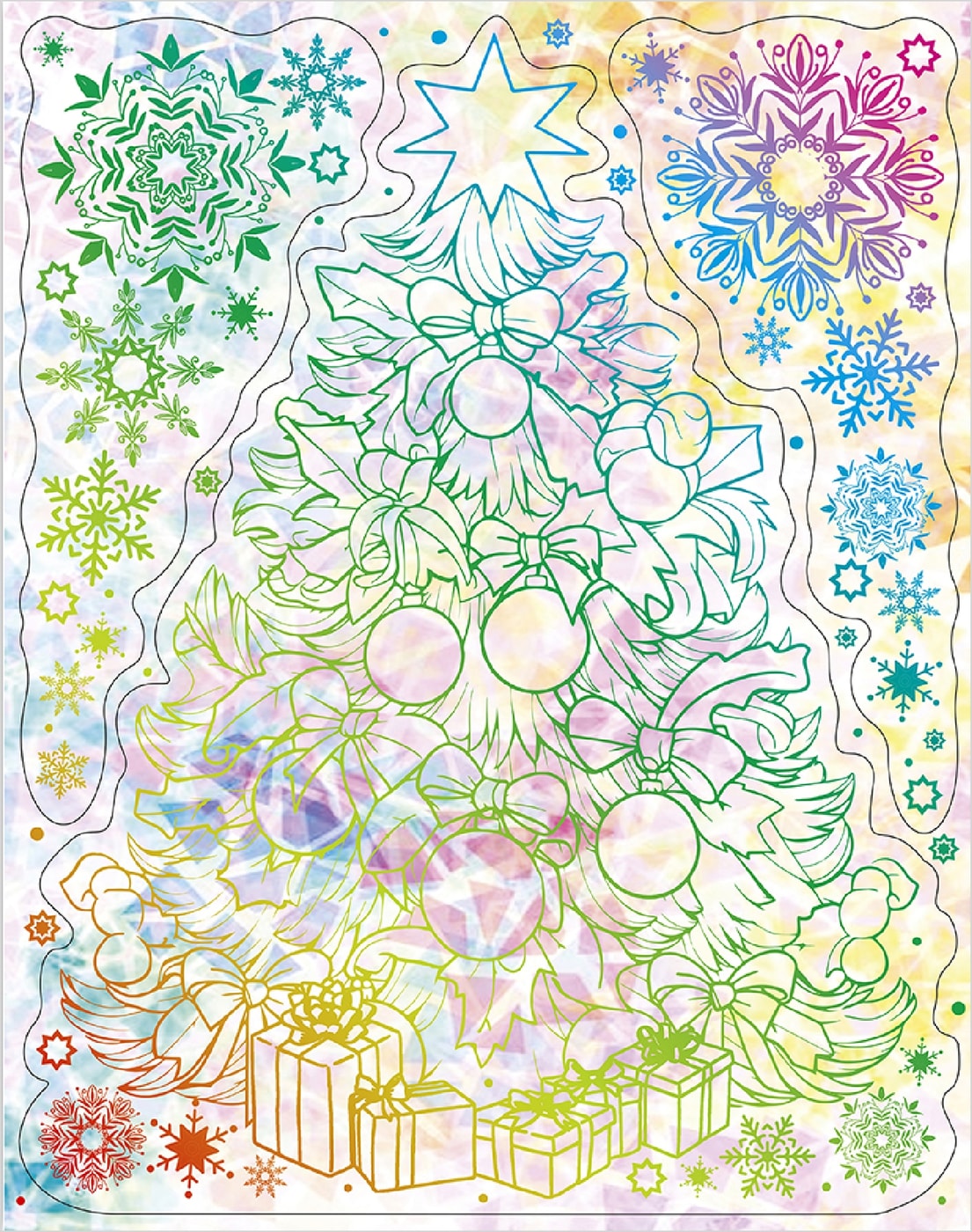Изображение товара Новогоднее оконное украшение Magic Time с раскраской 30x38 см ПВХ