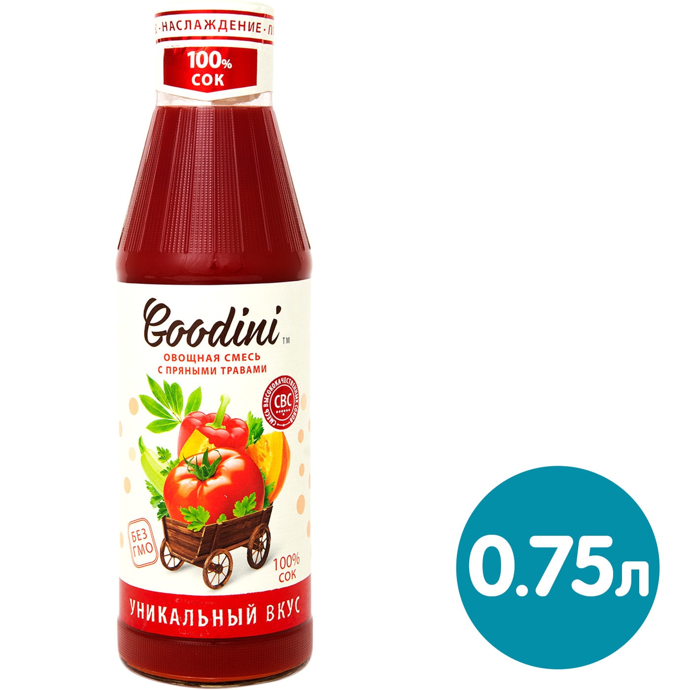Изображение товара Сок Goodini Овощная смесь с пряными травами 750мл