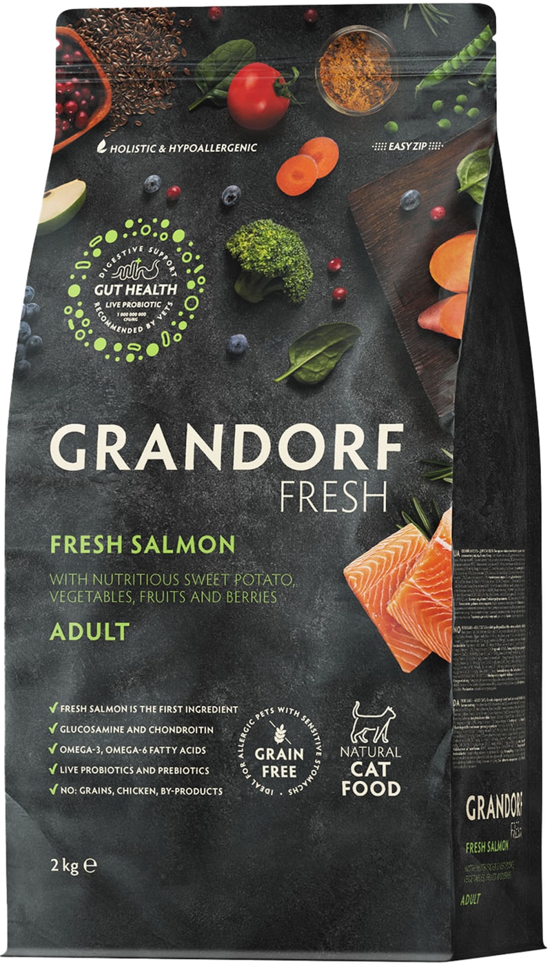Изображение товара Сухой корм для кошек Grandorf Fresh Cat Adult с филе лосося 2кг