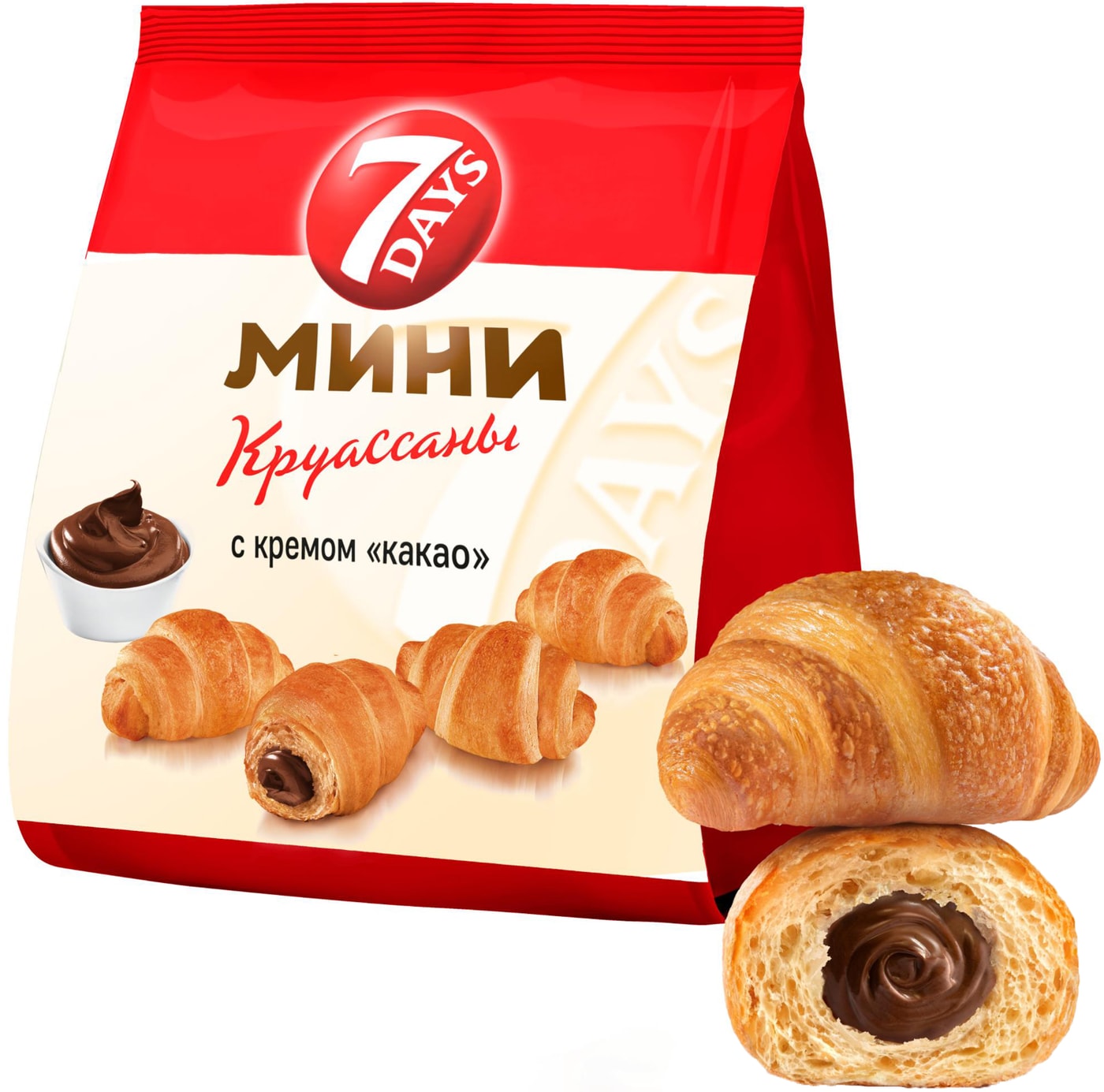 Изображение товара Мини-круассаны 7 Days с кремом Какао 265г воздушная выпечка